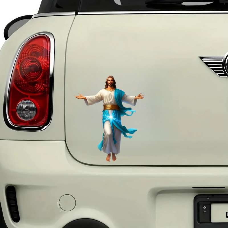 1pc   13.97cmx11.43cm Jesus Christian Themed Stickers