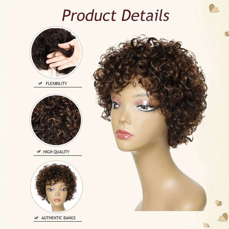 1Pc Brown 20.32cm Fashion Design Wig