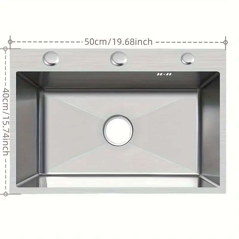 Classic Stainless Steel Kitchen Sink Single Bowl