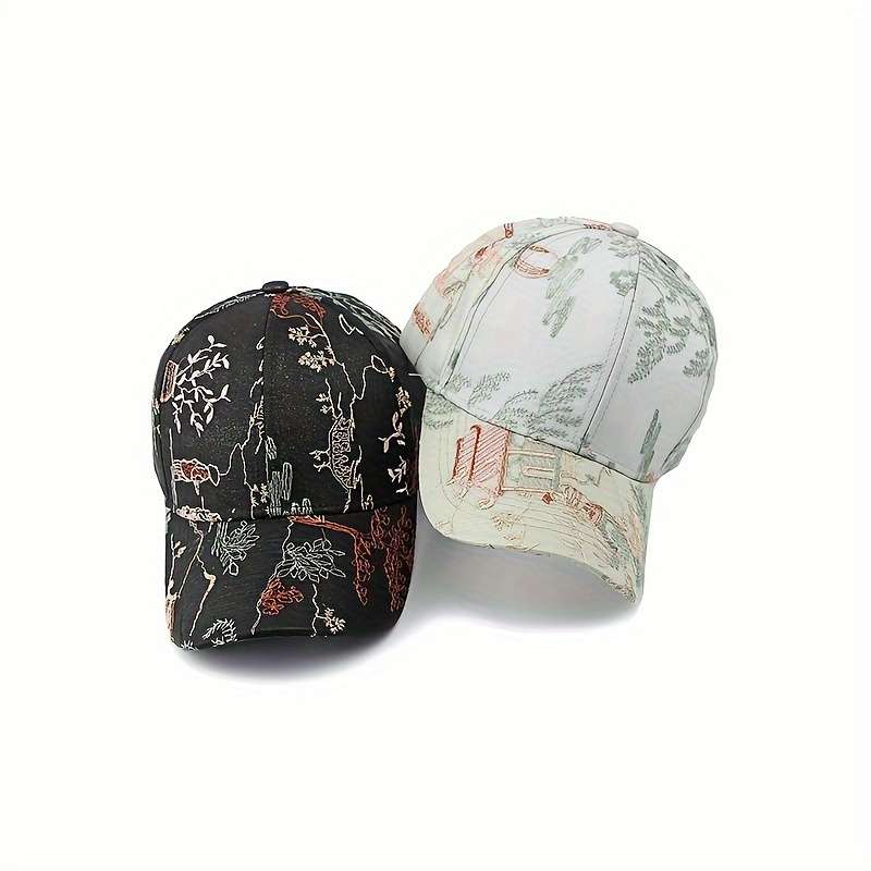 1pc Breathable Mesh Baseball Cap for Women Adjustable Sun-Protective Dad Hat with Classic Embroi