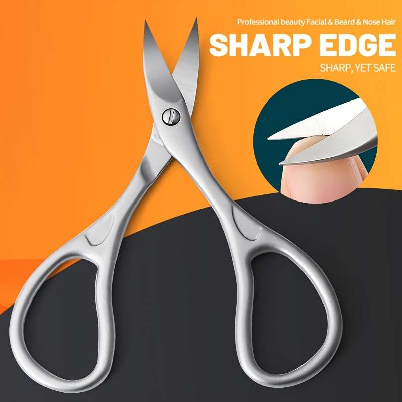 1pc Professional Stainless Steel Nail Scissors Curved Ergonomic Design for Precision Cutting