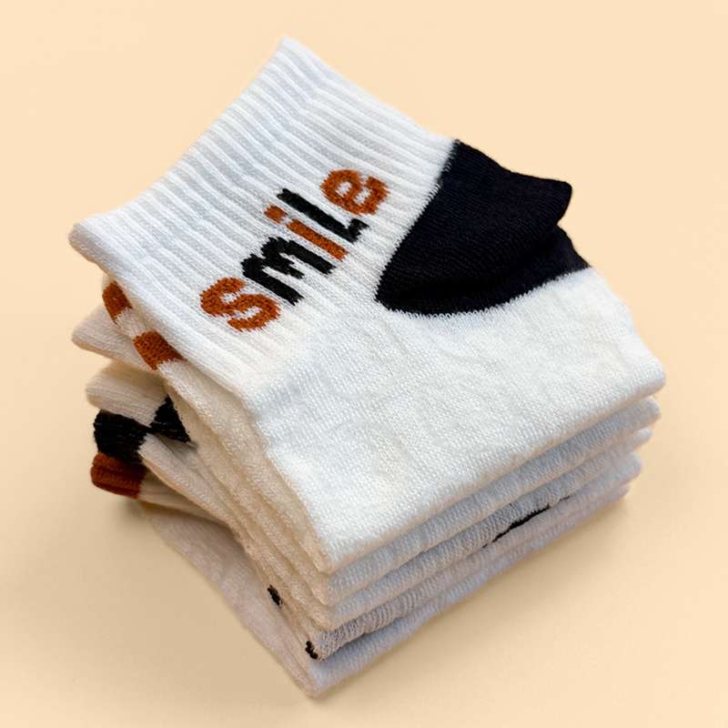 5 Pairs Polychrome One Size High Elastic Socks