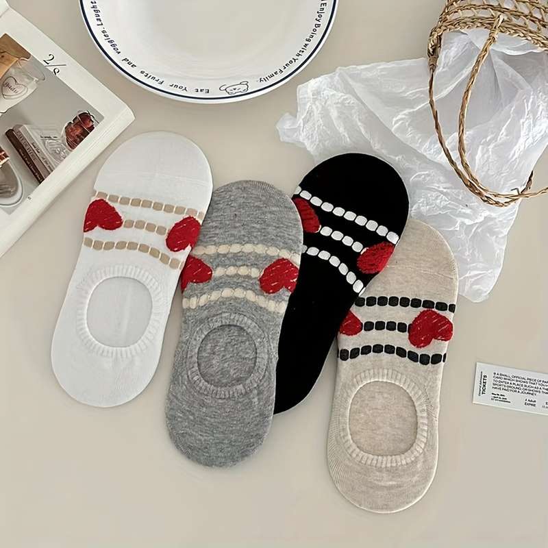 4 Pairs Mixed Colors Of Eyes One Size High Elastic Socks
