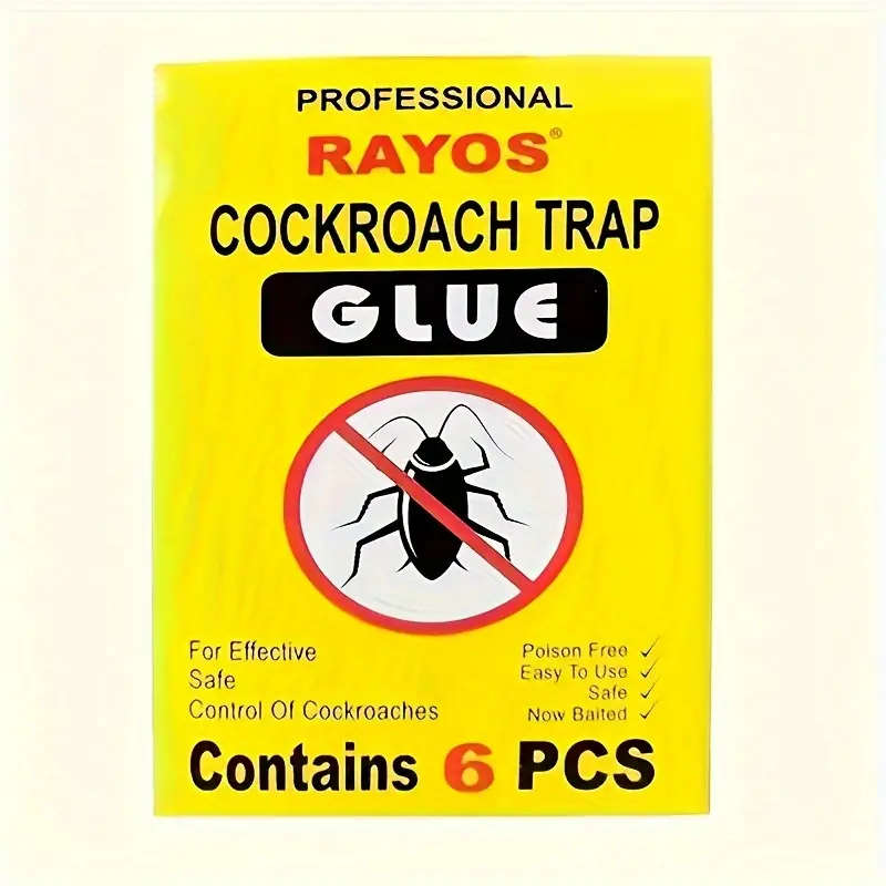 6pcs Sticky Cockroach Traps No Batteries Needed Safe Effective Pest Control for Indoors Outdoors Non