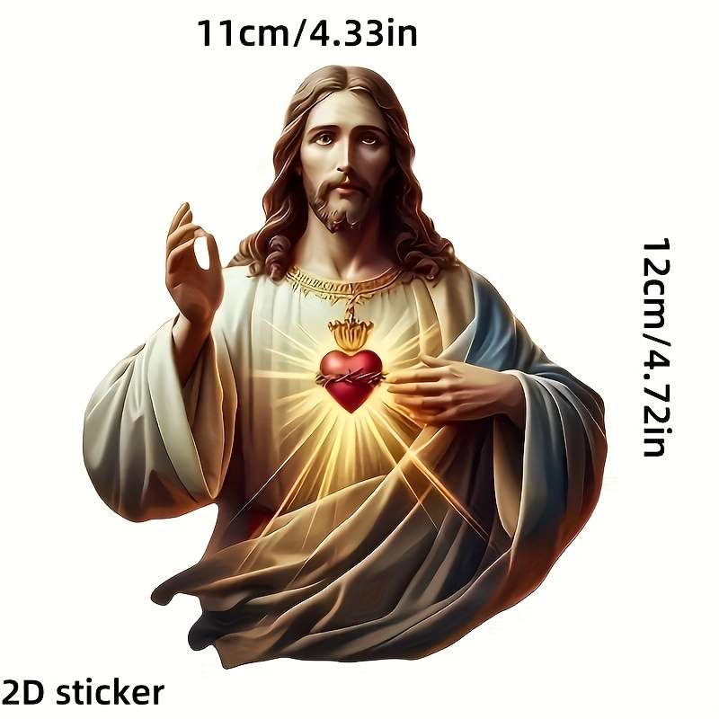1pc   11.99cmx11.0cm Jesus Christian Themed Stickers