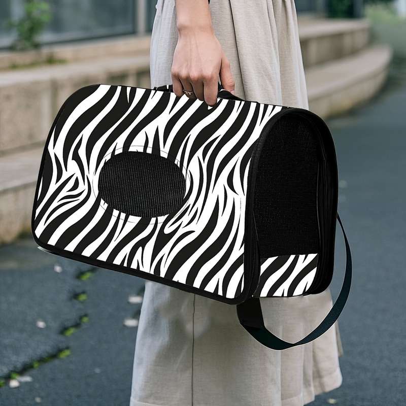 1pc Zebra Print Pet Bag