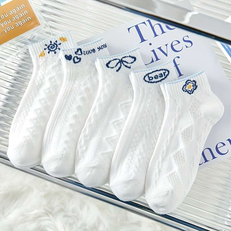 5 Pairs Of Random Colors One Size High Elastic Socks