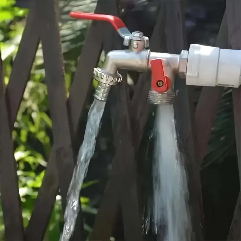 1pc Zinc Alloy Garden Faucet 1/2" Thread Classic Style Dual Outlet for Hose Attachment Watering and