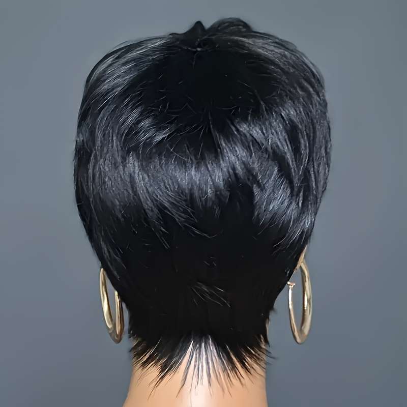 1Pc Black 15.24cm Fashion Design Wig