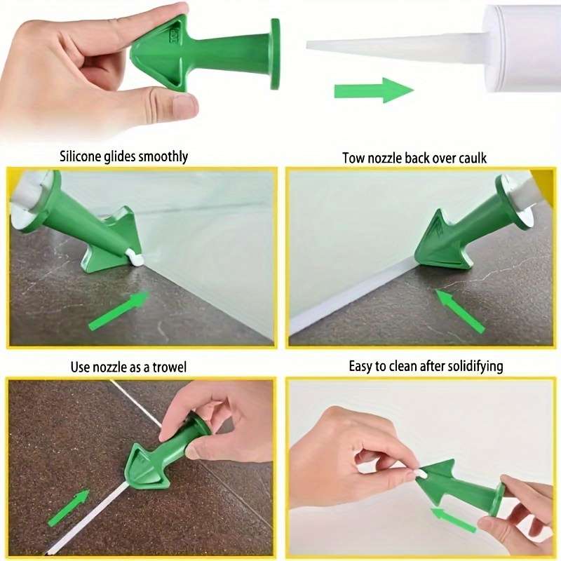 3Pcs Green Plastic Grout Sealant Applicator Nozzles