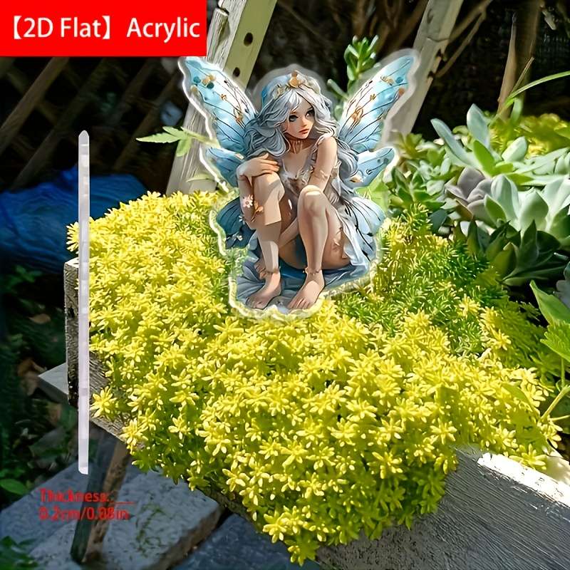 1pc 2D Flat   Plane Not 3D 1 Fairy Garden Decorative Stake