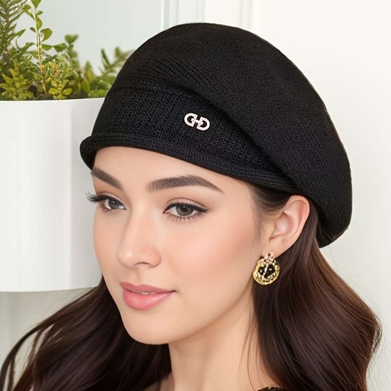 1pc Women's Stretchy Beanie Hat With Pocket Soft And Cozy Acrylic Knit Cap For Autumn And Winter