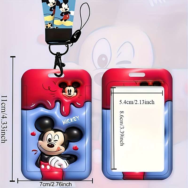 1pc Minnie Card Holder for Students Campus Work ID Mickey and Vinnie Bear Badge Access Control C