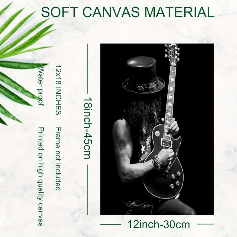 1pc 2D Flat  Frameless Stage Slash Guitars Vintage Music Canvas Poster Canvas Wall Art Bed