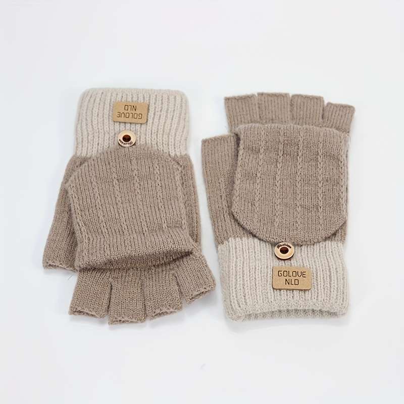 1 Pair Dark Gray Warm Gloves