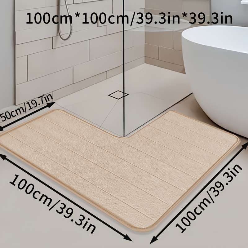 1Pc Beige Color 100.0x100.0cm Floor Mat