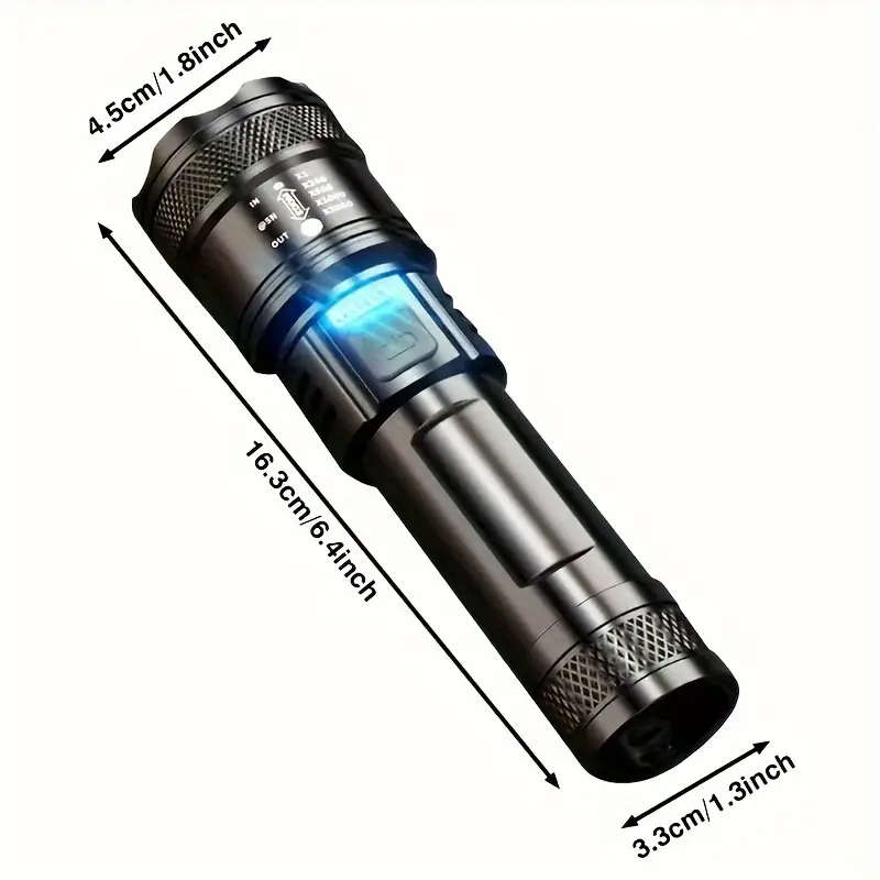 1pc Tactical Telescopic Zoom LED Flashlight