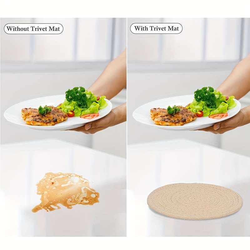 4pcs 17.78cm Heat Insulation Mat Set Durable Kitchen Hot Pad and Pot Mat Protect Countertops