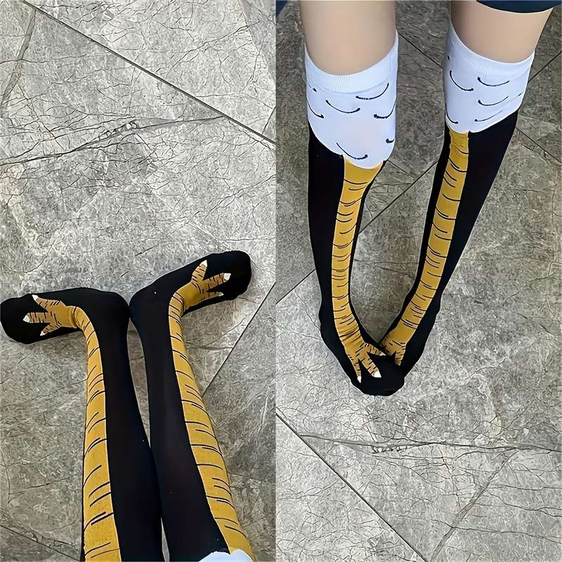 1 Pair Black Yellow One Size Socks