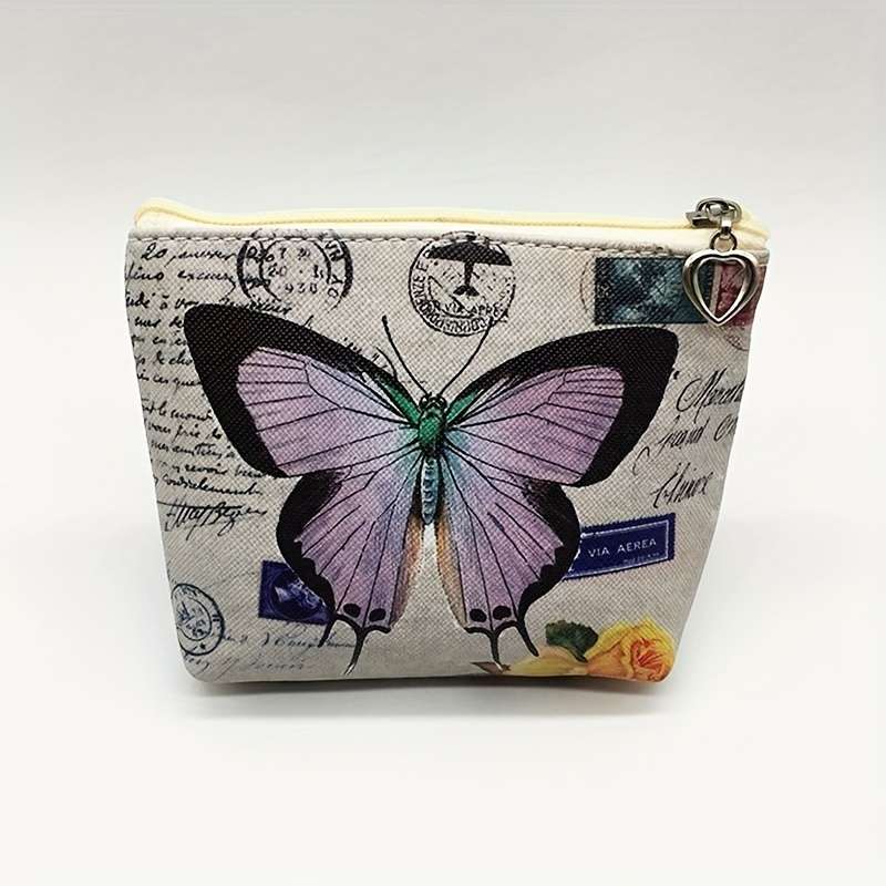 1pc Vintage Butterfly Coin Purse Key Pouch Card Holder Women'S Wallet And Coin Bag.