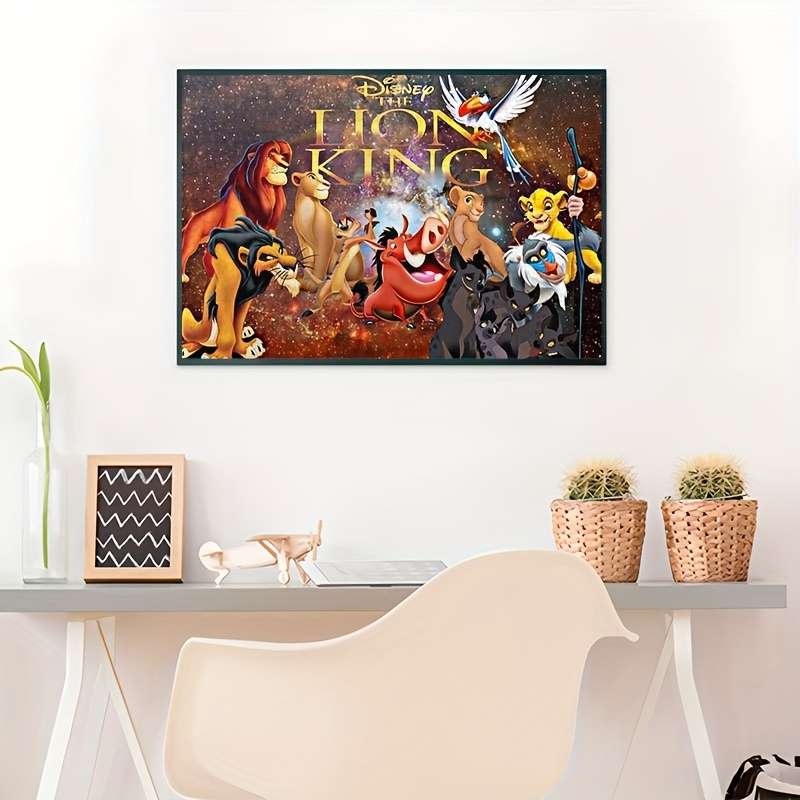 1000pcs Wooden Jigsaw Puzzle The Lion King Vibrant Character Design with Simba Na