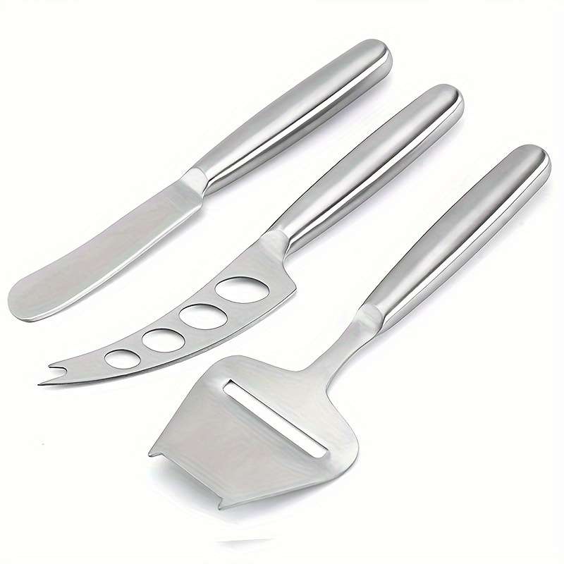 3pcs 1set Stainless Steel Cheese Knife Set Cheese Cutter Cheese Grater Multi-hole Knife Cut