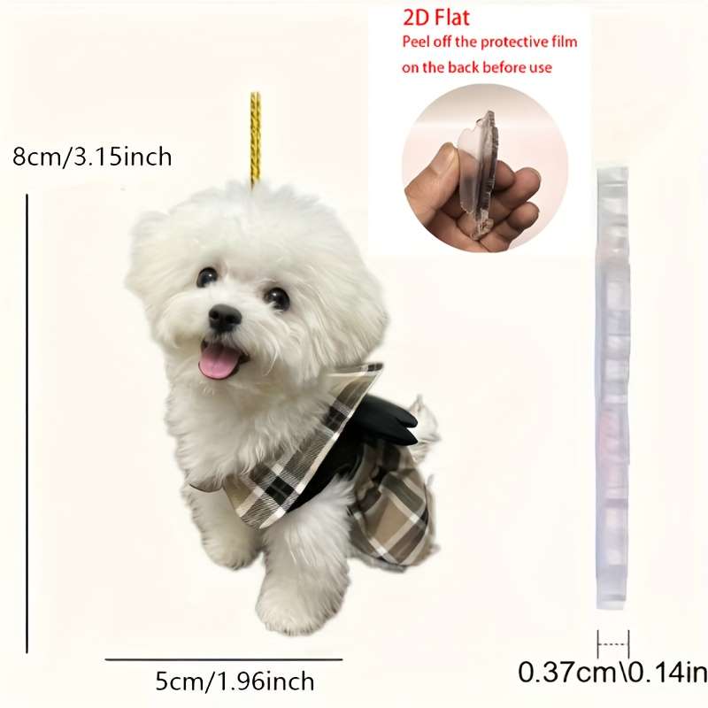 1pc 2D Flat    8cm 3.14in Cute Acrylic Pendant Car Rearview Mirror Pendant Backpack Pen