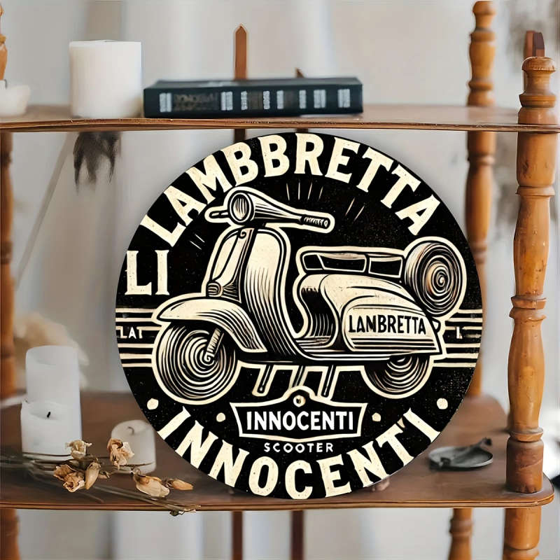 1pc Lambretta Vintage Motorcycle Aluminum Sign Perfect for Home Office Gaming Room Bar Decor  Ideal