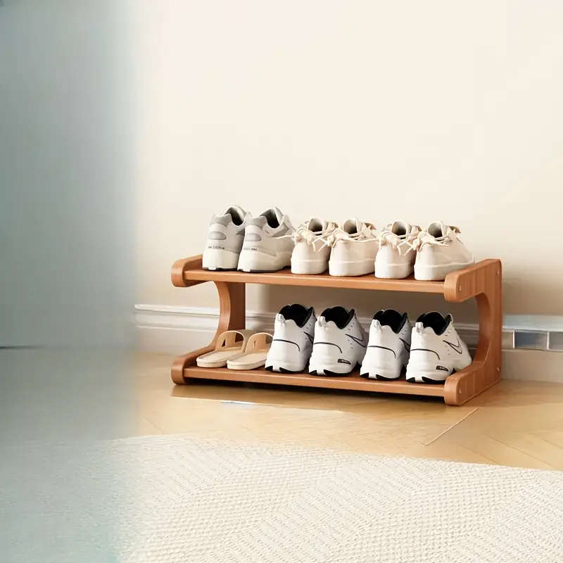 Two-Layer Wide Wooden Shoe Rack