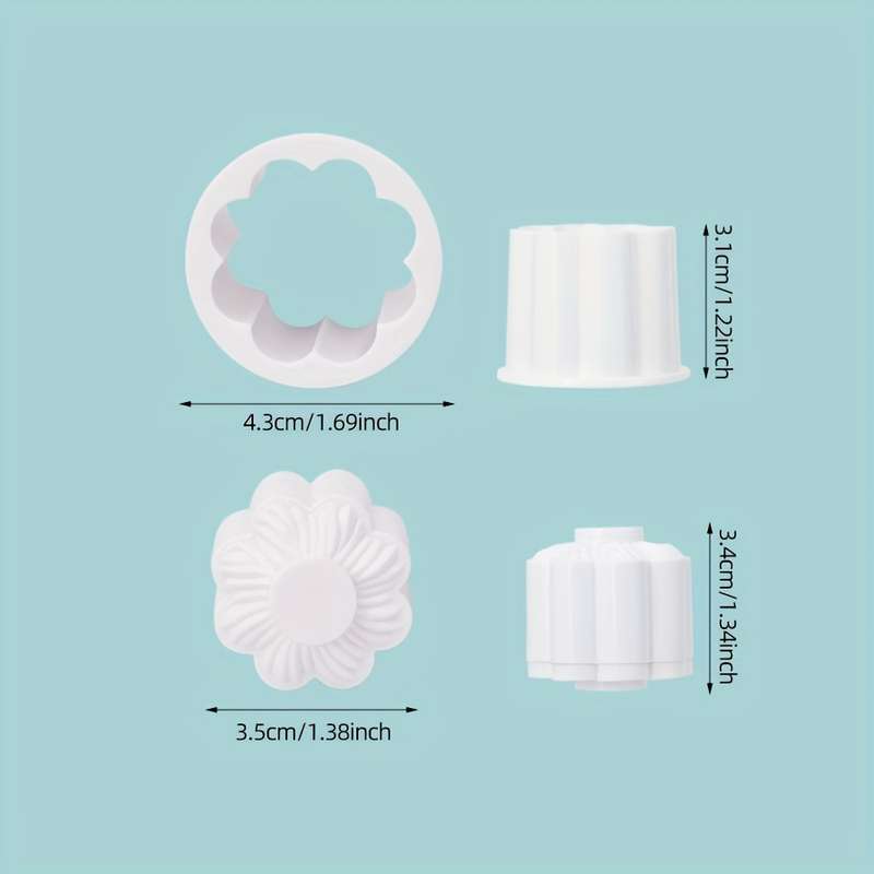 1pc Versatile Floral Cookie Fondant Cutting Mold Double-Sided Perfect for Christmas Thanksgiv