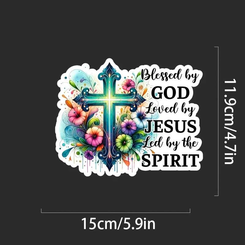 1pc Quote Of The Cross  15cm  5.9inx11.9cm  4.7in Jesus Christian Themed Stickers