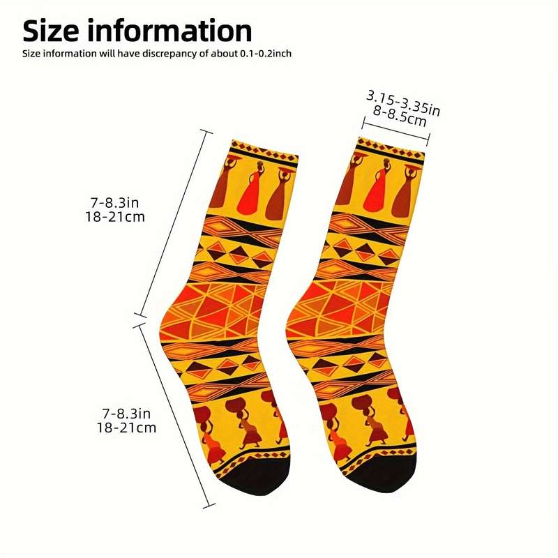 1 Pair One Size Ethnic African Pattern Socks