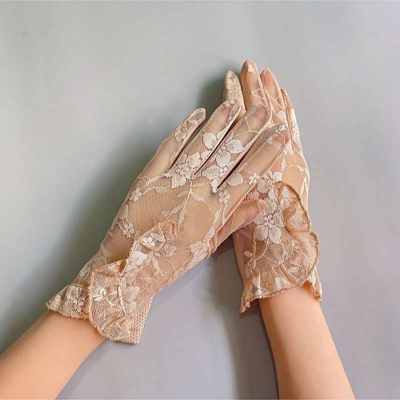 1 Pair Flesh Elegant Lace Gloves
