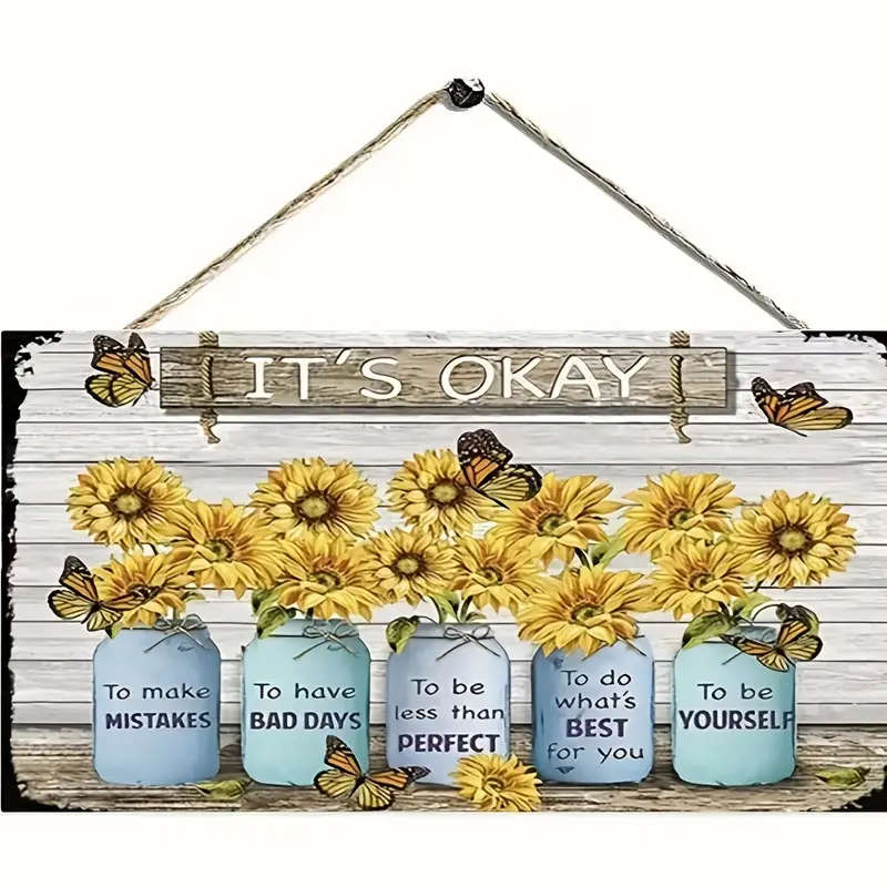 1pc Boho-Style Hanging Wall Decor Signs with Inspirational Quotes Thanksgiving Fairy Tale Themed Woo