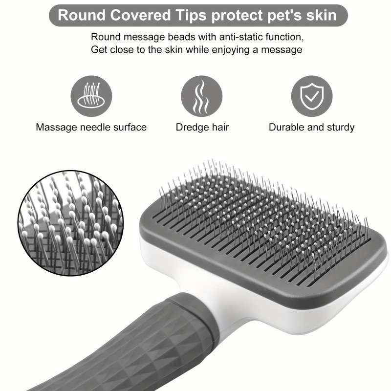 1pc Gray Brush Pet Comb
