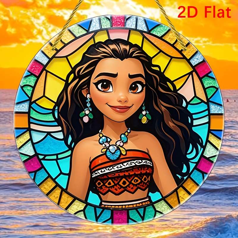 1pc  2D Flat Acrylic Table Decoration 5.91x5.91 Inch Stained Glass Window