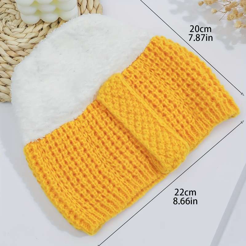 1pc Knitted Fun Hat for Men And Women a Cool Gift for Beer Enthusiasts Perfect for Birthdays Chr