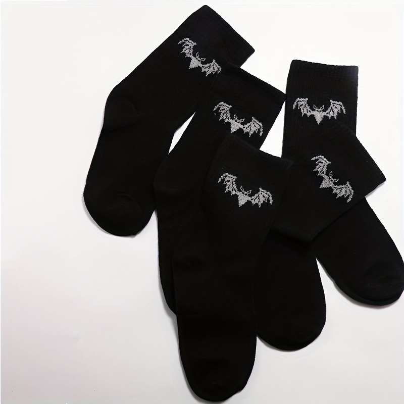 5 Pairs Black One Size High Elastic Socks