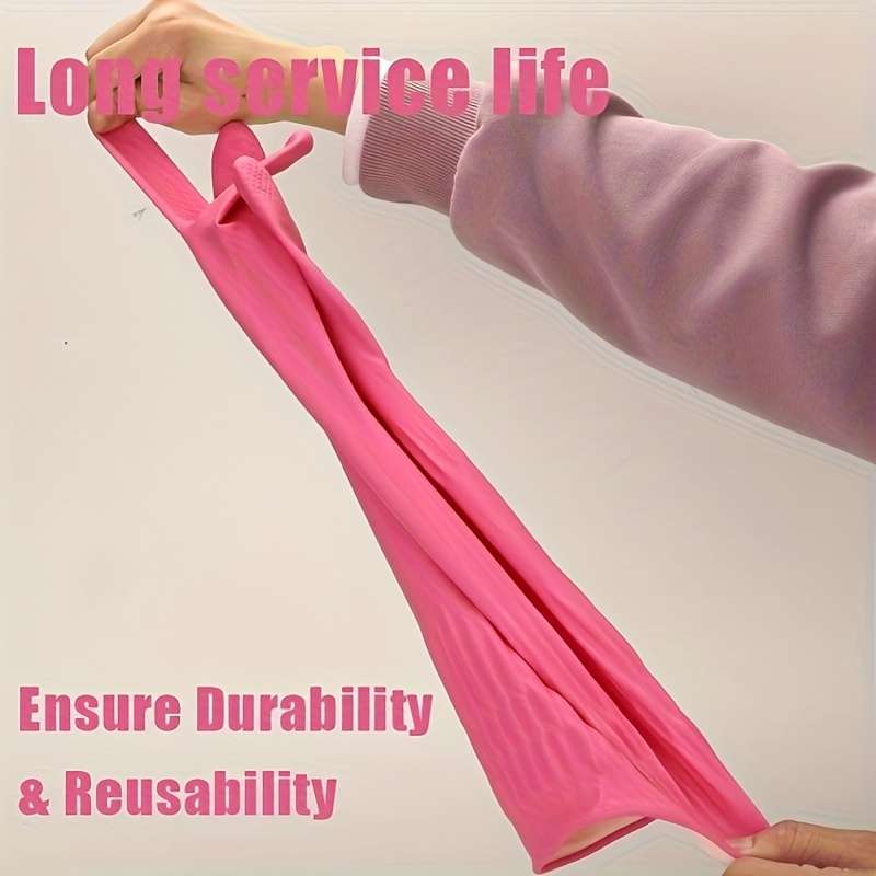 2 Pairs Pink Size  M Household Cleaning Gloves