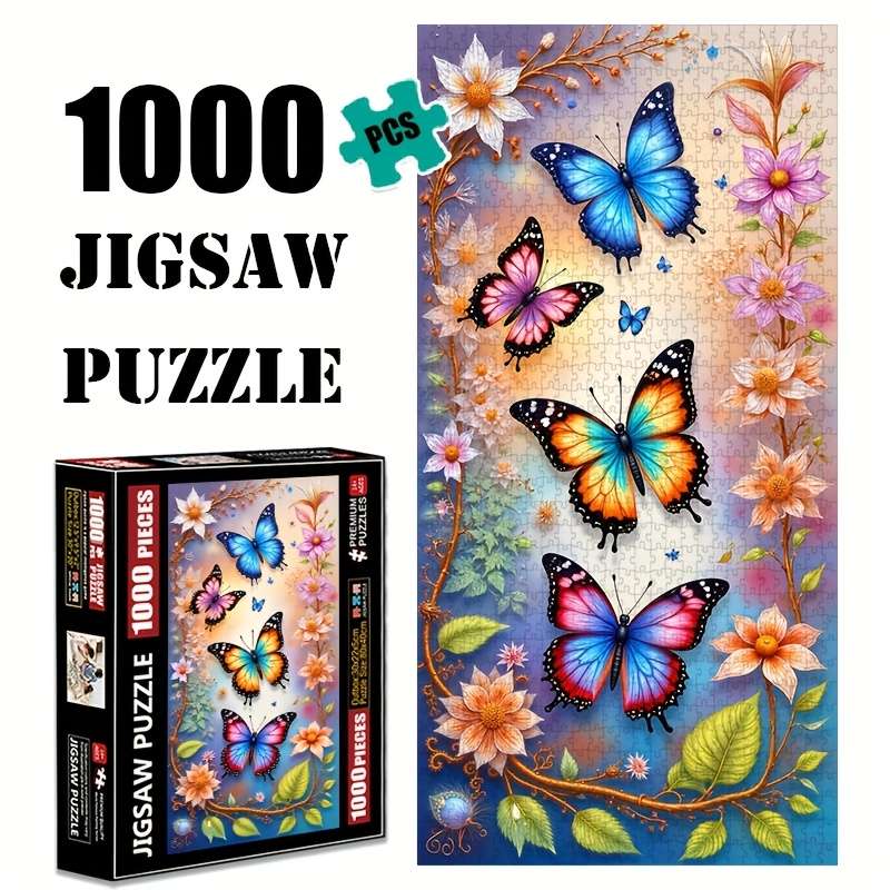 1000pcs Jigsaw Puzzle for Adults 80x40cm Large Butterfly Floral Design Premium H