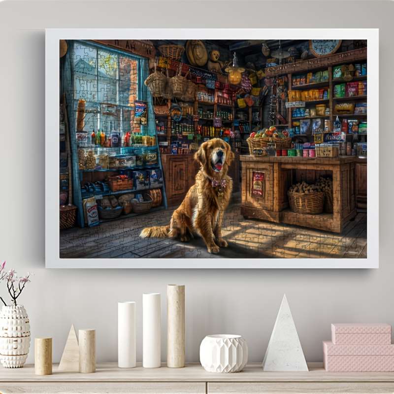 1000pcs Dog Grocery Store Art Puzzle Perfect for Adults Ideal Gift for Thanksgiv