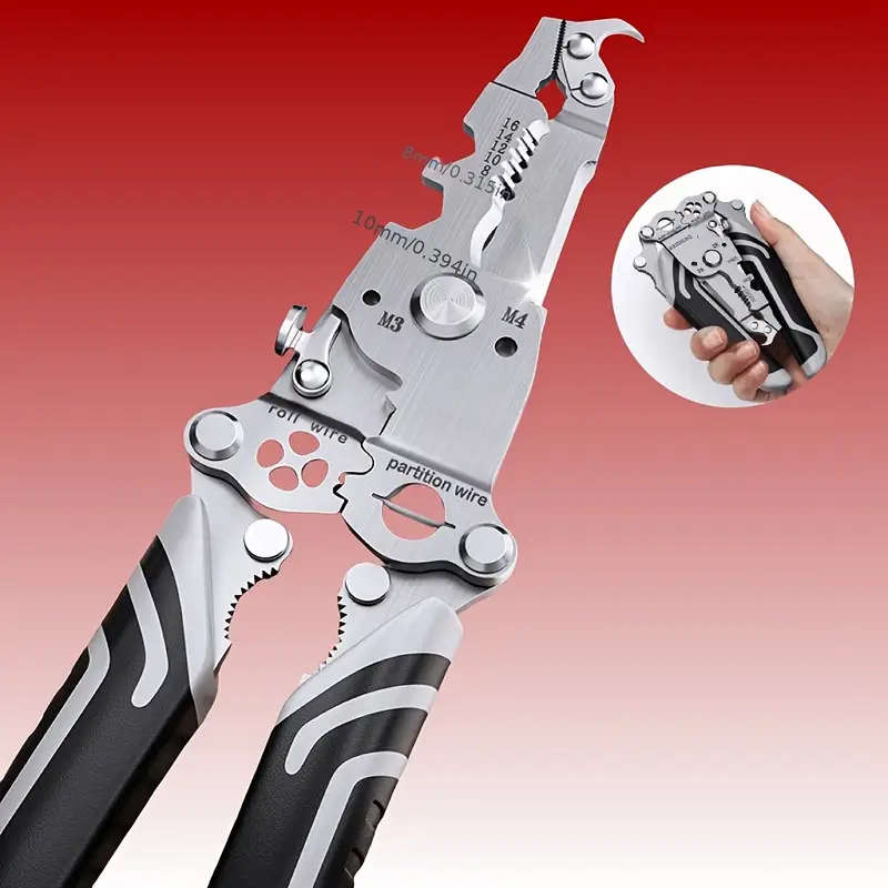 1PC18-in-1 Foldable Wire Stripper Manual Tool for Stripping Cutting Wrenching Holding Twisting