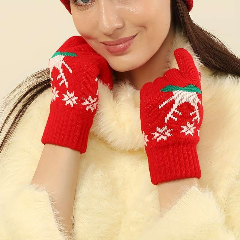 2 Pairs White Gloves One Size Warm Gloves