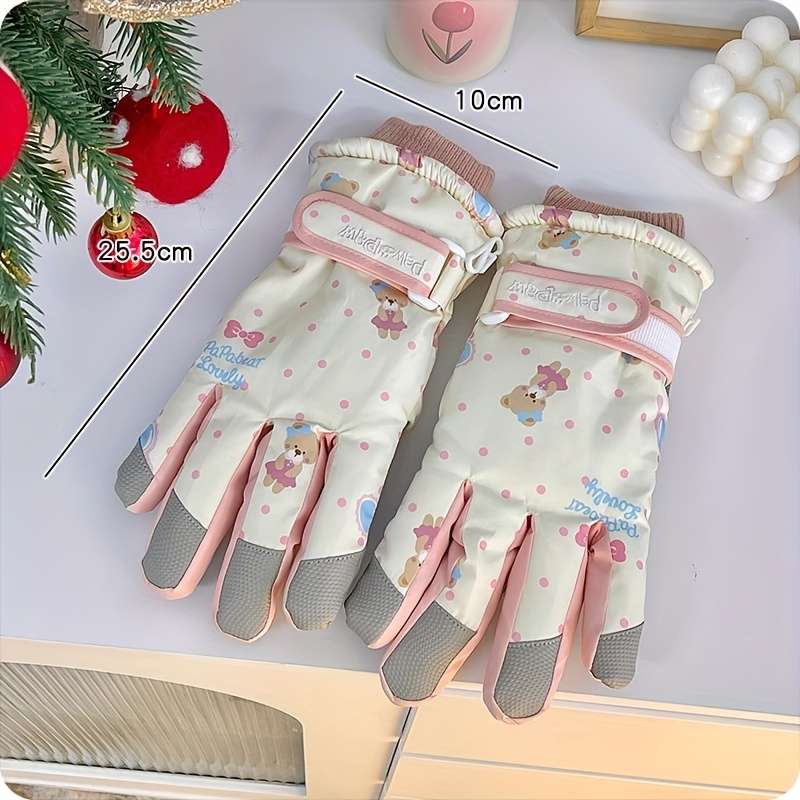 1 Pair Black Warm Gloves