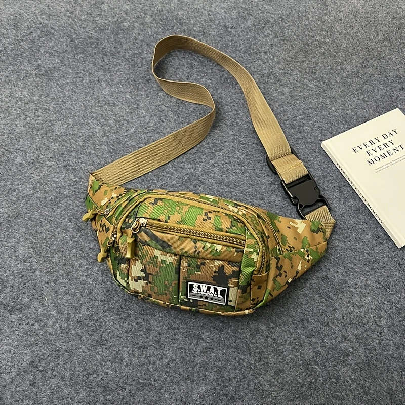 1pc Waist Bag Men and Women Multifunctional Large Capacity Practical Wear-resistant Waterproof Canva