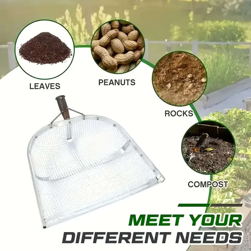 Metal Soil Sifter Gardening Shovel Tool With Strainer