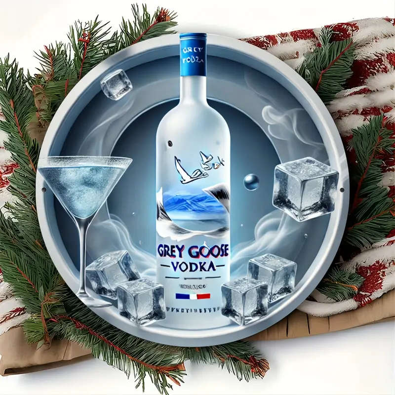 1pc Grey Goose Vodka 3D Aluminum Sign 20x20cm High Definition Print Fine Detail Durable Metal Wall A