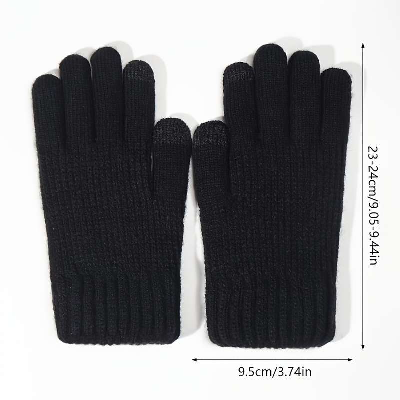1 Pair Light Gray Warm Gloves