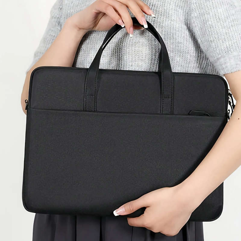 1pc Solid Color Simple Lightweight Portable Laptop Bag Portable Business Trip Computer Protective