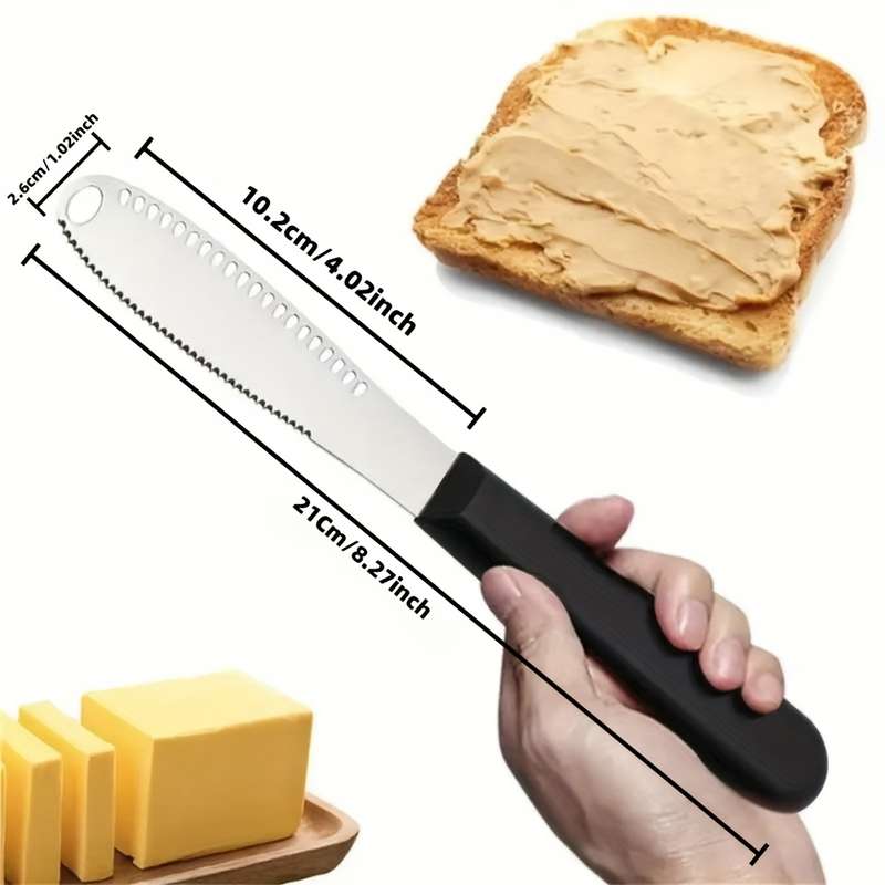 1pc Stainless Steel Cheese Knife 4-Inch Butter Knife with Holes Suitable for Cheese Bread Jam